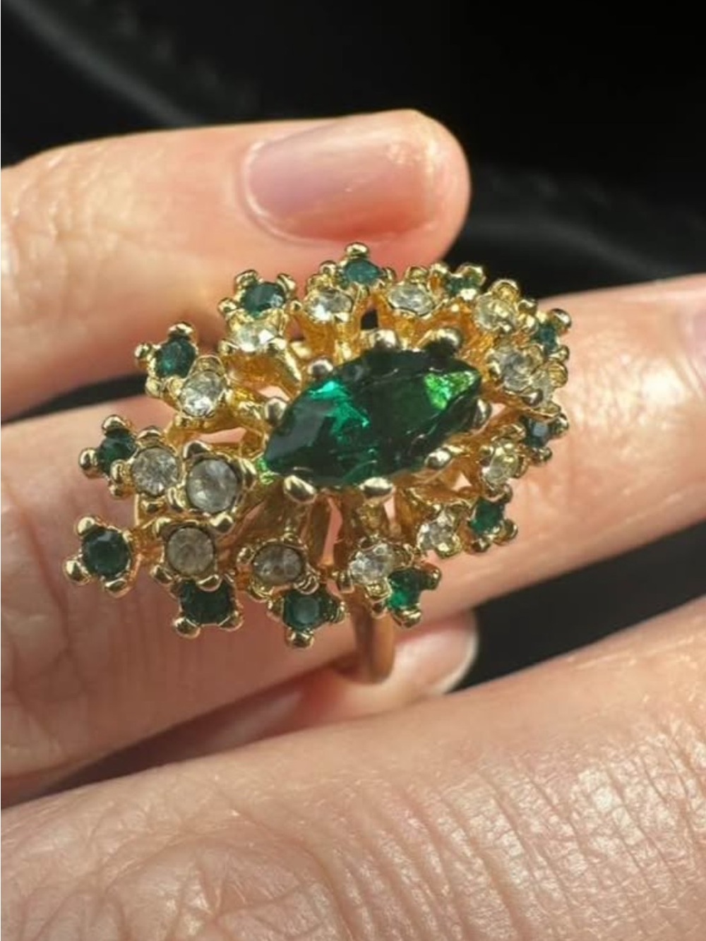 New 14K gold filled ring emerald gold ring sz 7-7.5